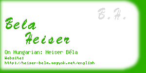 bela heiser business card